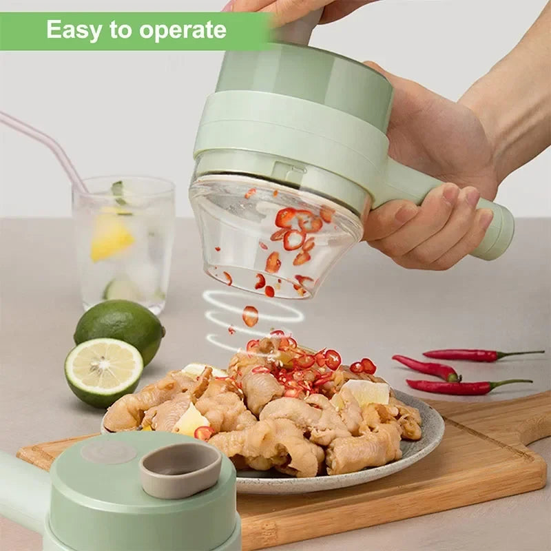 PrepMaster 4-in-1 Electric Vegetable Cutter – Slice, Mince, Peel & Scrub
