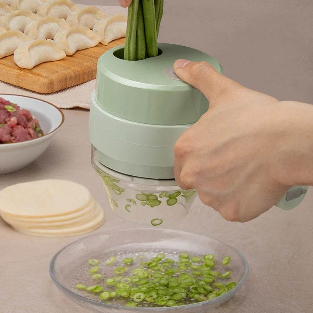 PrepMaster 4-in-1 Electric Vegetable Cutter – Slice, Mince, Peel & Scrub