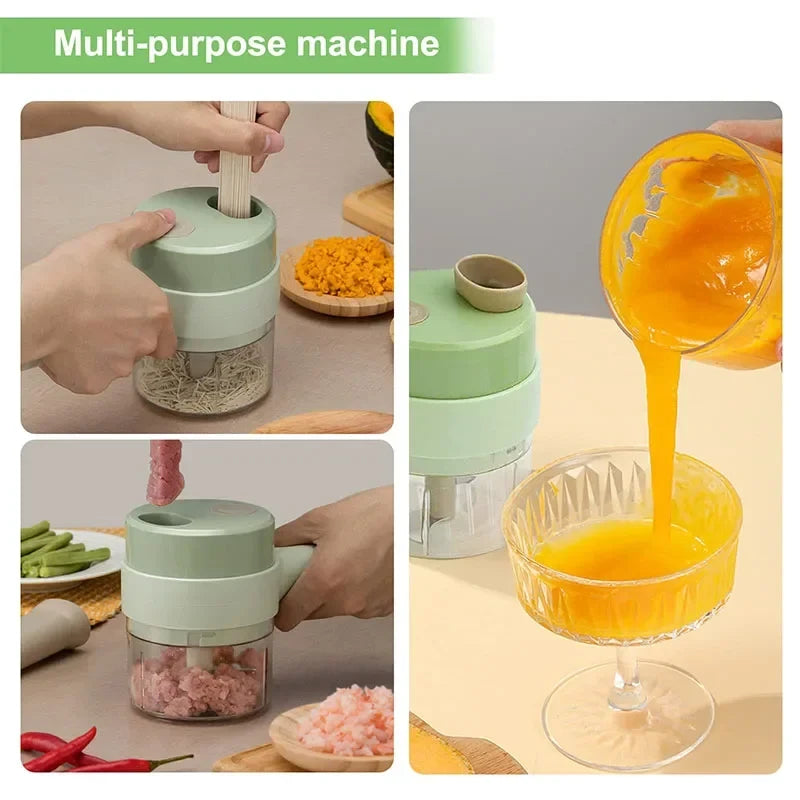 PrepMaster 4-in-1 Electric Vegetable Cutter – Slice, Mince, Peel & Scrub