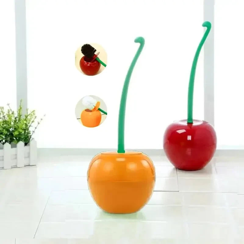 Novelty Cherry Toilet Brush Set