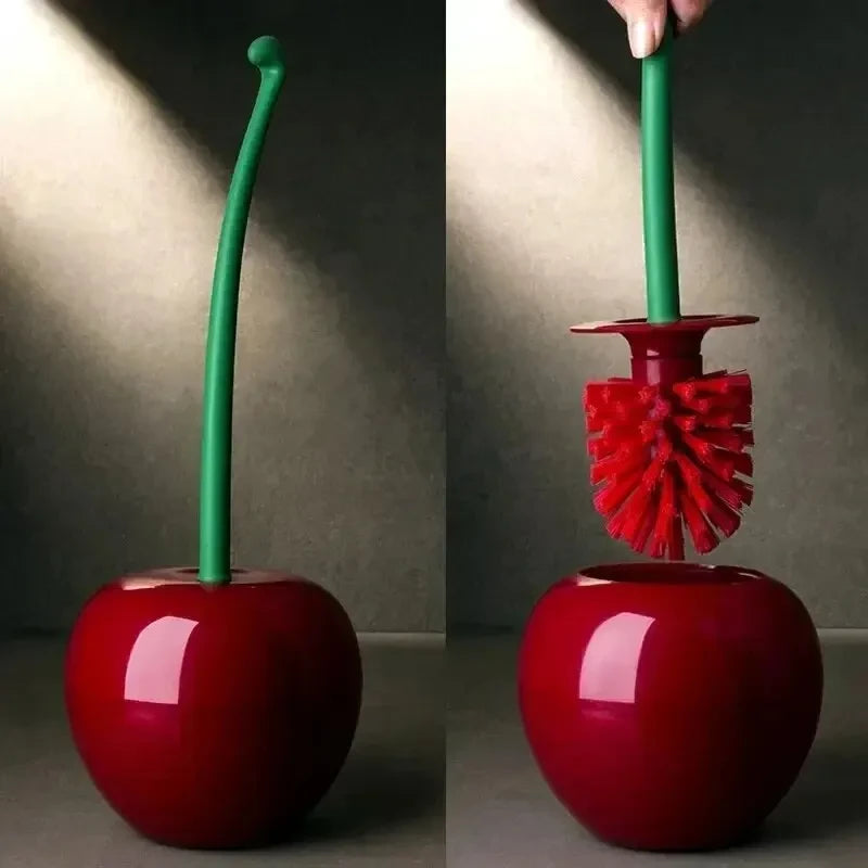 Novelty Cherry Toilet Brush Set