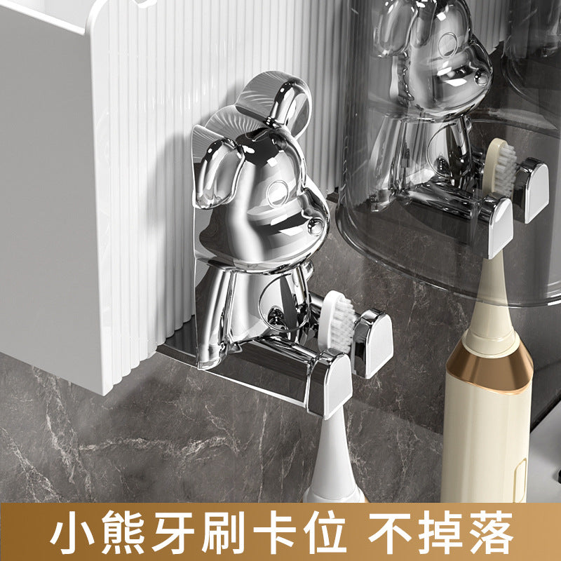 Wall-Mounted Toothbrush Holder & Mouthwash Cup Set