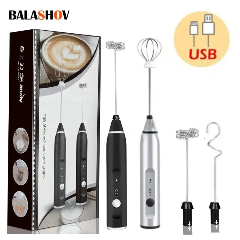 USB Rechargeable Electric Milk Frother — 3 Speed Modes