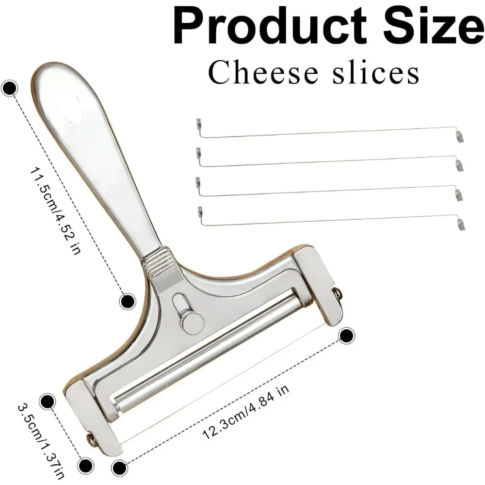 Pro-Slice: Adjustable Stainless Steel Cheese Slicer