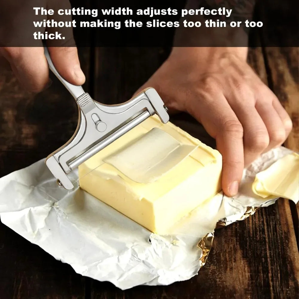 Pro-Slice: Adjustable Stainless Steel Cheese Slicer