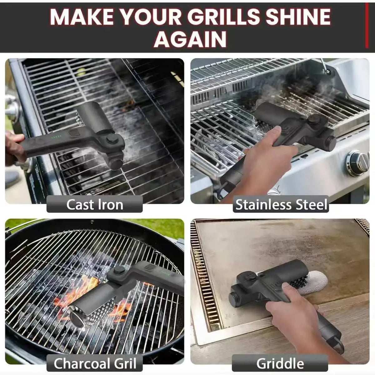 Electric Grill & Surface Scrubber — 4000mAh Rechargeable