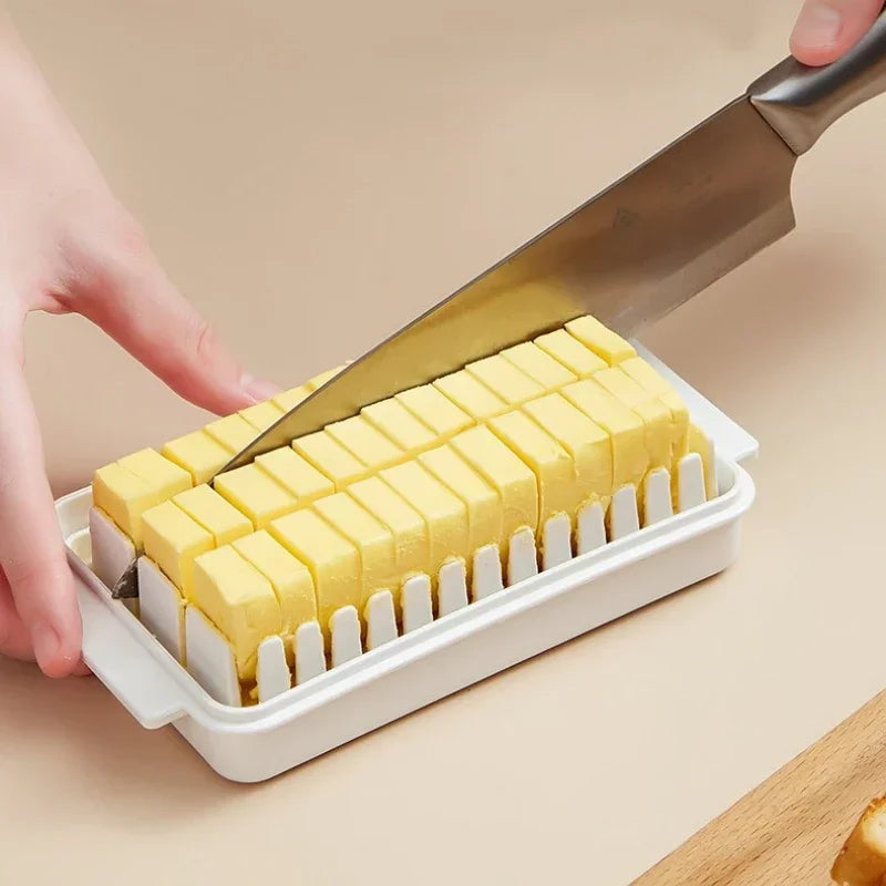 Butter & Cheese Storage Box with Lid and Cutting Guide
