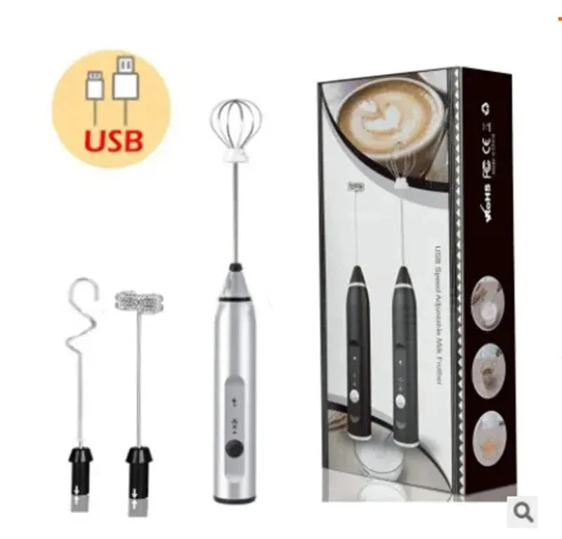 USB Rechargeable Electric Milk Frother — 3 Speed Modes