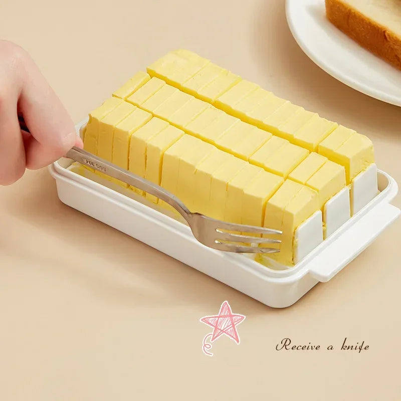 Butter & Cheese Storage Box with Lid and Cutting Guide