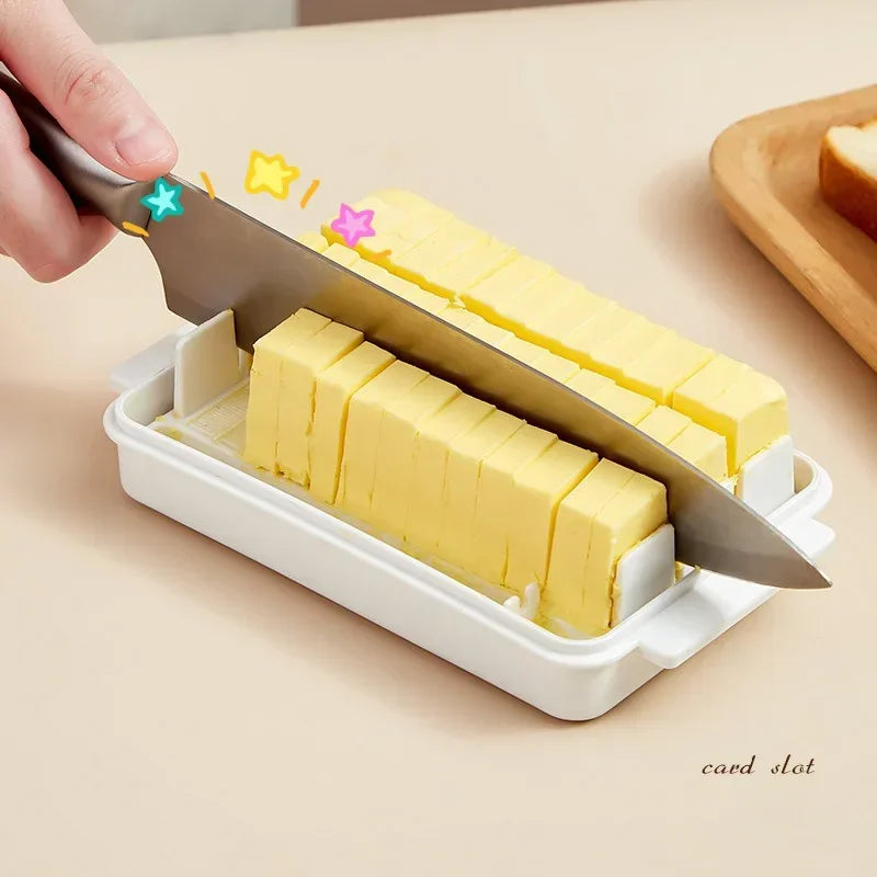 Butter & Cheese Storage Box with Lid and Cutting Guide